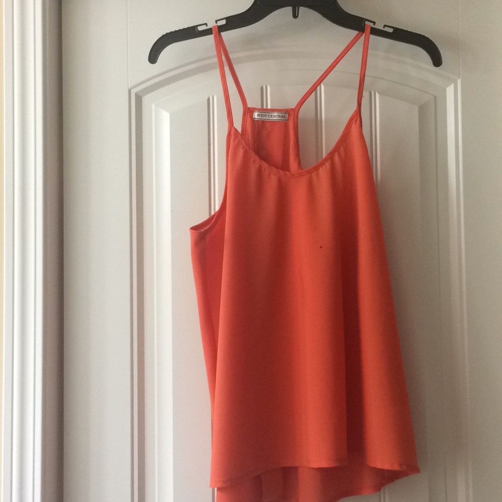 Orange Open Back Tank Top
